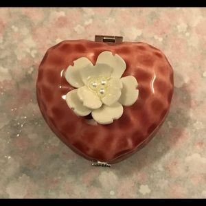 Pretty ceramic heart shaped jewelry heart/with 🌸